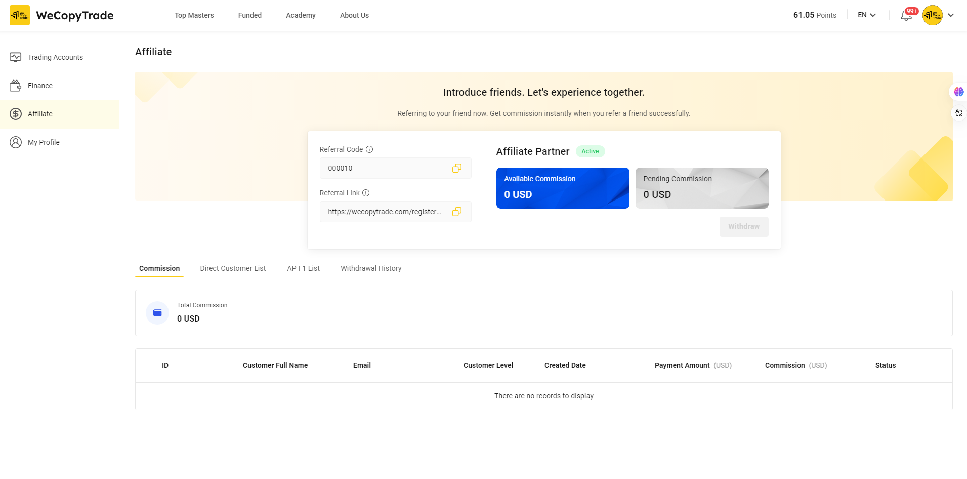 Trở thành Affiliate Partner trên WeCopyTrade