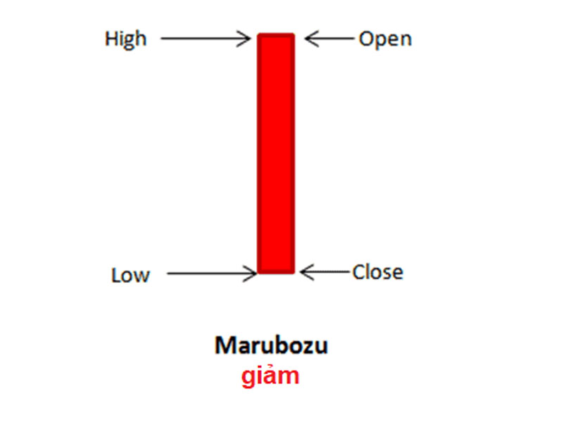 Mô hình nến Marubozu giảm (Bearish Marubozu)